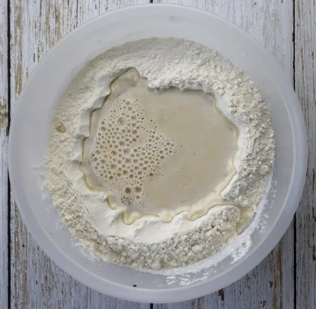 step 1: adding dry yeast